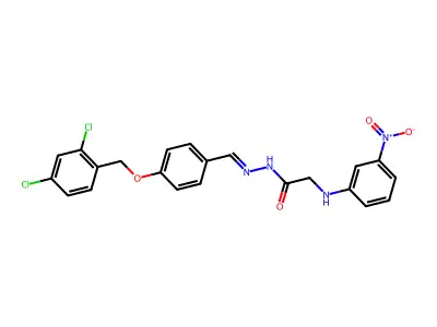 N'-({4-[(2,4-dichlorobenzyl)oxy]phenyl}methylene)-2-(3-nitroanilino)acetohydrazide structure