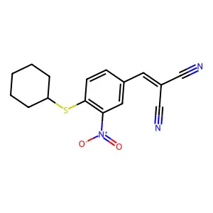 2-[(4-Cyclohexylsulfanyl-3-nitrophenyl)methylidene]propanedinitrile structure
