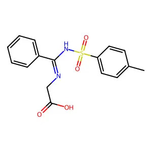 {[Phenyl-(toluene-4-sulfonylimino)-methyl]-amino}-acetic acid structure