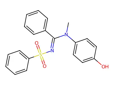 N-(4-hydroxyphenyl)-N-methyl-N'-(phenylsulfonyl)benzimidamide structure