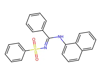 N-(naphthalen-1-yl)-N'-(phenylsulfonyl)benzimidamide structure