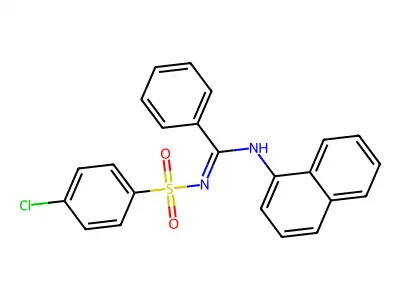 N'-(4-chlorophenyl)sulfonyl-N-naphthalen-1-ylbenzenecarboximidamide structure