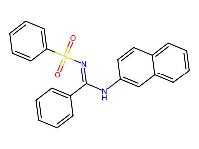 N-(naphthalen-2-yl)-N'-(phenylsulfonyl)benzimidamide structure