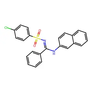 N'-(4-chlorophenyl)sulfonyl-N-naphthalen-2-ylbenzenecarboximidamide structure
