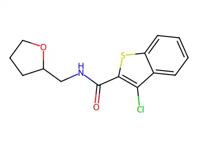 3-chloro-N-(oxolan-2-ylmethyl)-1-benzothiophene-2-carboxamide structure