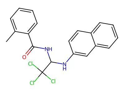 2-methyl-N-[2,2,2-trichloro-1-(naphthalen-2-ylamino)ethyl]benzamide structure
