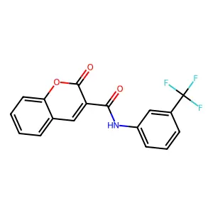 2-oxo-N-[3-(trifluoromethyl)phenyl]-2H-chromene-3-carboxamide structure