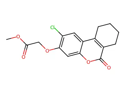 methyl [(2-chloro-6-oxo-7,8,9,10-tetrahydro-6H-benzo[c]chromen-3-yl)oxy]acetate structure