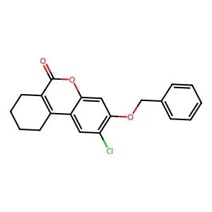 3-(benzyloxy)-2-chloro-7,8,9,10-tetrahydro-6H-benzo[c]chromen-6-one structure