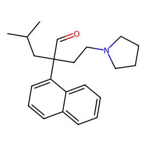 1-Naphthaleneacetaldehyde, alpha-isobutyl-alpha-(2-pyrrolidinoethyl)- structure