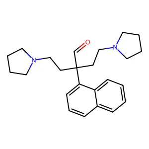 alpha,alpha-Bis(2-pyrrolidinoethyl)-1-naphthaleneacetaldehyde structure