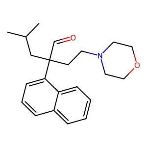 1-Naphthaleneacetaldehyde, alpha-isobutyl-alpha-(2-morpholinoethyl)- structure