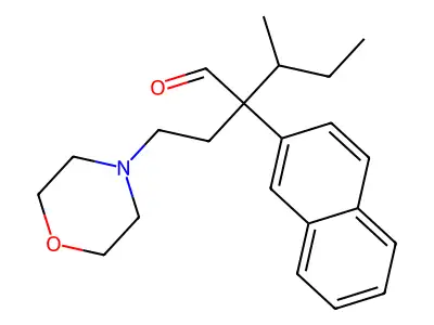 2-Naphthaleneacetaldehyde, alpha-sec-butyl-alpha-(2-morpholinoethyl)- structure