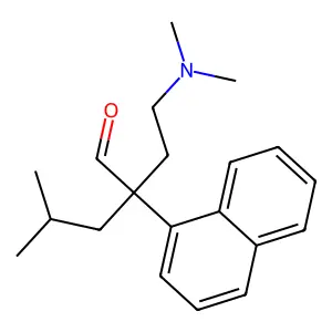 1-Naphthaleneacetaldehyde, alpha-(2-(dimethylamino)ethyl)-alpha-isobutyl- structure