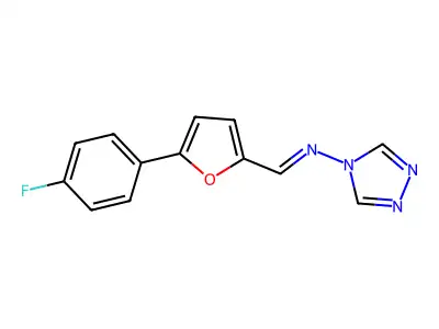 N-{(E)-[5-(4-fluorophenyl)furan-2-yl]methylidene}-4H-1,2,4-triazol-4-amine structure