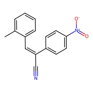 (E)-3-(2-methylphenyl)-2-(4-nitrophenyl)prop-2-enenitrile structure
