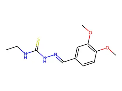 1-[(3,4-Dimethoxyphenyl)methylideneamino]-3-ethylthiourea structure
