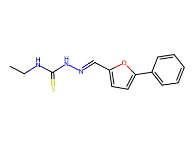 1-ethyl-3-[(E)-(5-phenylfuran-2-yl)methylideneamino]thiourea structure