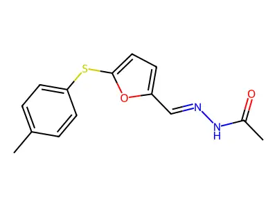 N-[(E)-[5-(4-methylphenyl)sulfanylfuran-2-yl]methylideneamino]acetamide structure