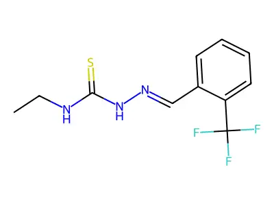 1-Ethyl-3-[[2-(trifluoromethyl)phenyl]methylideneamino]thiourea structure