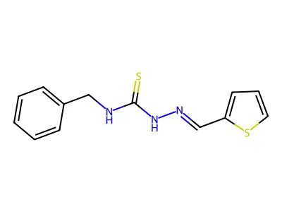 1-benzyl-3-[(E)-thiophen-2-ylmethylideneamino]thiourea structure