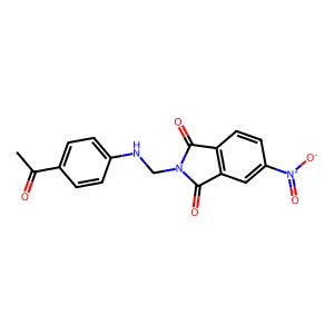 2-{[(4-acetylphenyl)amino]methyl}-5-nitro-1H-isoindole-1,3(2H)-dione structure