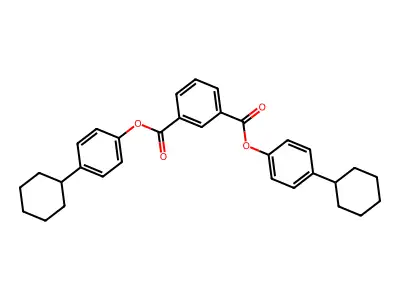 Bis(4-cyclohexylphenyl) benzene-1,3-dicarboxylate structure