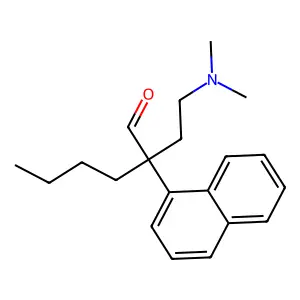 1-Naphthaleneacetaldehyde, alpha-butyl-alpha-(2-(dimethylamino)ethyl)- structure