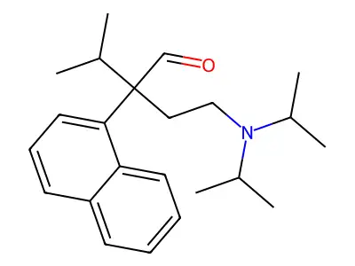 1-Naphthaleneacetaldehyde, alpha-(2-(diisopropylamino)ethyl)-alpha-isopropyl- structure