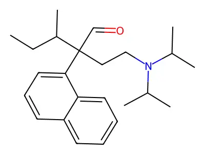 1-Naphthaleneacetaldehyde, alpha-sec-butyl-alpha-(2-(diisopropylamino)ethyl)- structure