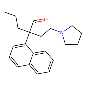 1-Naphthaleneacetaldehyde, alpha-propyl-alpha-(2-pyrrolidinoethyl)- structure