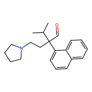 1-Naphthaleneacetaldehyde, alpha-isopropyl-alpha-(2-pyrrolidinoethyl)- structure