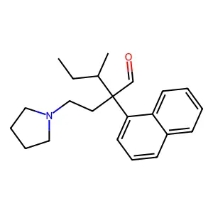 1-Naphthaleneacetaldehyde, alpha-sec-butyl-alpha-(2-pyrrolidinoethyl)- structure