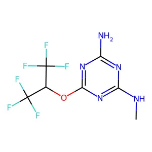 N-METHYL-6-[2,2,2-TRIFLUORO-1-(TRIFLUOROMETHYL)ETHOXY]-1,3,5-TRIAZINE-2,4-DIAMINE structure