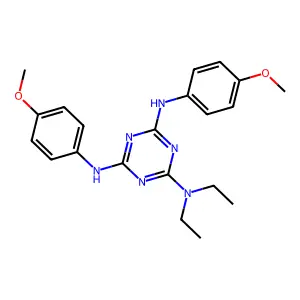2-N,2-N-diethyl-4-N,6-N-bis(4-methoxyphenyl)-1,3,5-triazine-2,4,6-triamine structure