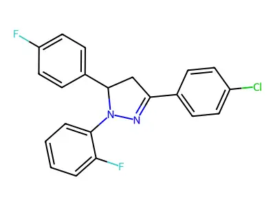 5-(4-Chlorophenyl)-2-(2-fluorophenyl)-3-(4-fluorophenyl)-3,4-dihydropyrazole structure