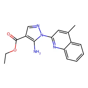 ethyl 5-amino-1-(4-methylquinolin-2-yl)-1H-pyrazole-4-carboxylate structure