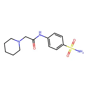 N-[4-(aminosulfonyl)phenyl]-2-(1-piperidinyl)acetamide structure