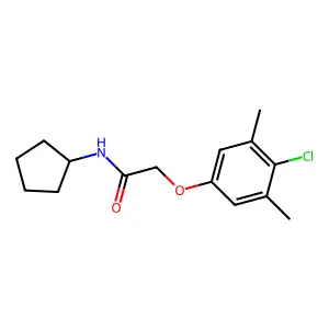 2-(4-chloro-3,5-dimethylphenoxy)-N-cyclopentylacetamide structure