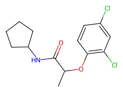 N-cyclopentyl-2-(2,4-dichlorophenoxy)propanamide structure