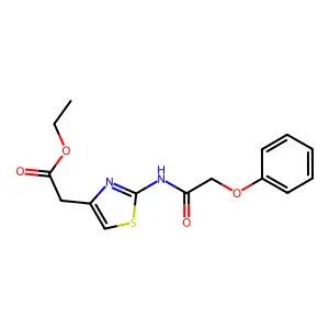 Ethyl 2-[2-[(2-phenoxyacetyl)amino]-1,3-thiazol-4-yl]acetate structure