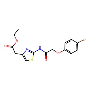 Ethyl (2-{[(4-bromophenoxy)acetyl]amino}-1,3-thiazol-4-yl)acetate structure