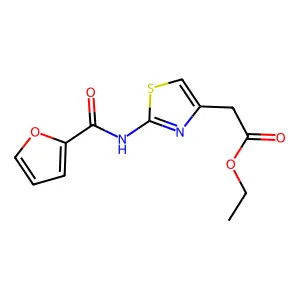 Ethyl [2-(2-furoylamino)-1,3-thiazol-4-yl]acetate structure
