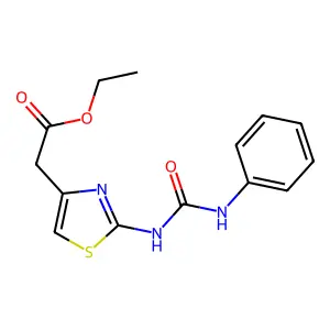 Ethyl 2-{2-[(anilinocarbonyl)amino]-1,3-thiazol-4-yl}acetate structure