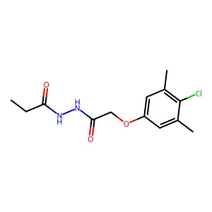 2-(4-chloro-3,5-dimethylphenoxy)-N'-propionylacetohydrazide structure