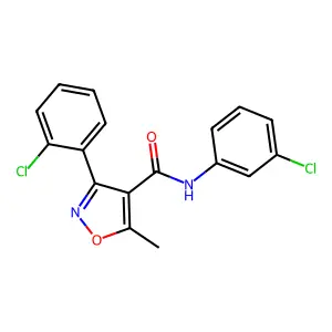 3-(2-chlorophenyl)-N-(3-chlorophenyl)-5-methyl-1,2-oxazole-4-carboxamide structure