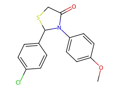 2-(4-Chlorophenyl)-3-(4-methoxyphenyl)-1,3-thiazolidin-4-one structure