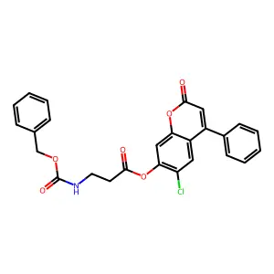 6-chloro-2-oxo-4-phenyl-2H-chromen-7-yl N-[(benzyloxy)carbonyl]-beta-alaninate structure