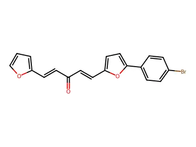 (1E,4E)-1-[5-(4-bromophenyl)furan-2-yl]-5-(furan-2-yl)penta-1,4-dien-3-one structure