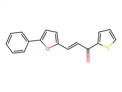 (E)-3-(5-phenylfuran-2-yl)-1-(thiophen-2-yl)prop-2-en-1-one structure
